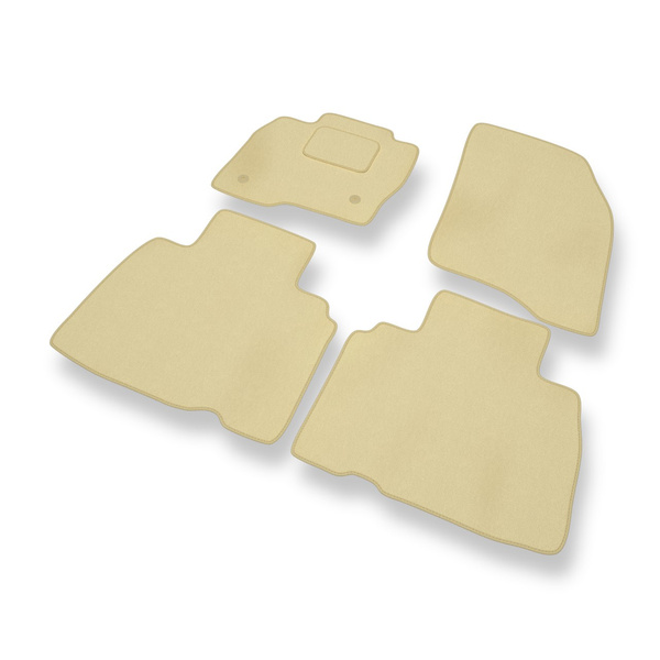 Fußmatten Auto für Ford Edge SUV (2016-2020) - Premium Velours beige Automatten Autoteppiche