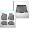 Set Kofferraumschale und angepasste Autoteppiche TPE für: Dacia Sandero III DJF Hatchback (01.2021-....) - unterer Kofferraum;ohne Doppelboden im Kofferraum