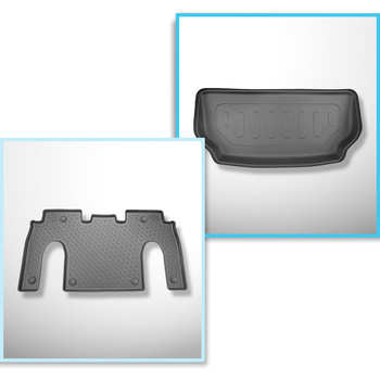 Set Kofferraumschale und angepasste Autoteppiche TPE für: Tesla Model X SUV (01.