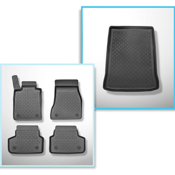 Set Kofferraumschale und angepasste Autoteppiche TPE für: BMW 5er G30 Limousine 