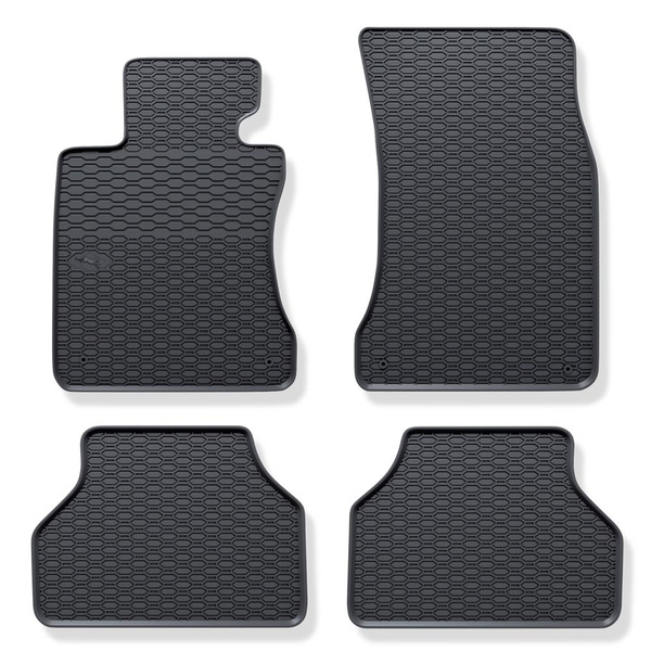Gummifußmatten Auto für BMW 5er E60, E61 Limousine, Touring (2003-2010) - Gummimatten Gummi Fußmatten - schwarz - 4 Stk.