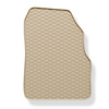 Gummifußmatten Auto für Renault Scenic II MPV (2003-2009) - Gummimatten Gummi Fußmatten - beige - 3 Stk.