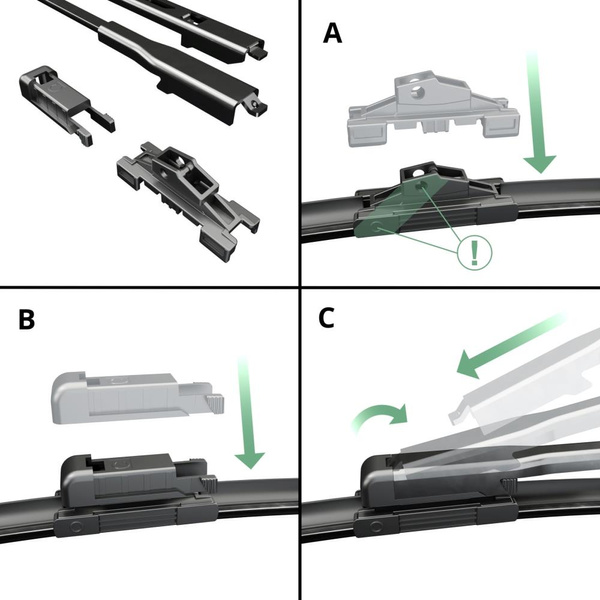 Vordere Scheibenwischer für BMW 5er E60, E61 Limousine, Touring (07.2003-08.2010) - Wischerblätter Flach
