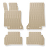 Gummifußmatten Auto für Mercedes-Benz C Klasse W205 (2013-2021) - Gummimatten Gummi Fußmatten - beige