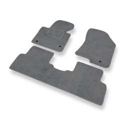 Fußmatten Auto für Kia Carens IV MPV (2013-2019) - Premium Velours graue Automatten Autoteppiche