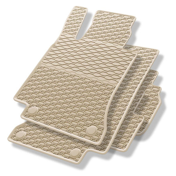 Gummifußmatten Auto für Mercedes-Benz C Klasse W205 (2013-2021) - Gummimatten Gummi Fußmatten - beige