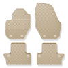 Gummifußmatten Auto für Volvo S60 II Limousine (2010-2019) - Gummimatten Gummi Fußmatten - beige - 4 Stk.