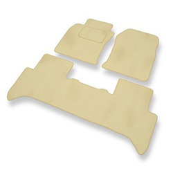 Fußmatten Auto für Toyota Land Cruiser J120 (2002-2009) - Premium Velours beige Automatten Autoteppiche