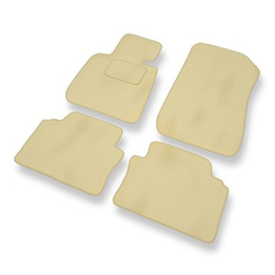 Fußmatten Auto für BMW 3er M3 IV E90 (2007-2013) - Premium Velours beige Automatten Autoteppiche