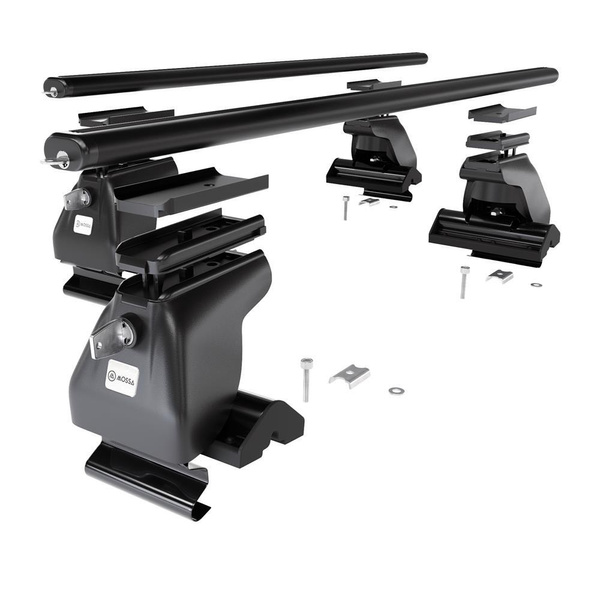 Aluminium-Dachträger für Nissan Terrano R20 mk II (2003-2006) - schwarz Dachträger Dachgepäckträger - ohne Montagelemente