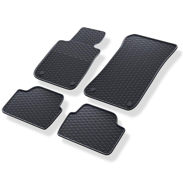 Gummifußmatten Auto für BMW X1 E84 Crossover (2009-2015) - Gummimatten Gummi Fußmatten - schwarz - 4 Stk.