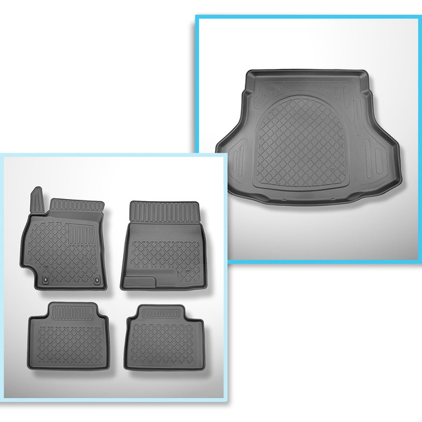 Set Kofferraumschale und angepasste Autoteppiche TPE für: Hyundai Elantra CN7 VII Limousine (01.2021-....)