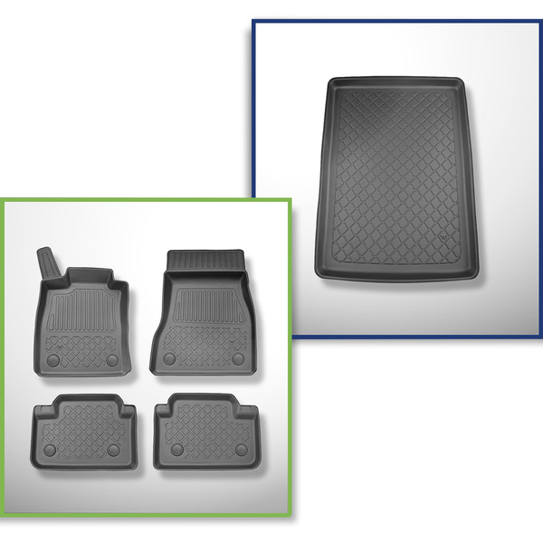 Set Kofferraumschale und angepasste Autoteppiche TPE für: BMW 5er G60, G90 Limousine (10.2023-....) - nicht für die elektrische Version