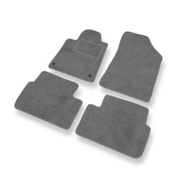 Fußmatten Auto für Peugeot 407 Coupé, Limousine, SW (2004-2011) - Premium Velours graue Automatten Autoteppiche