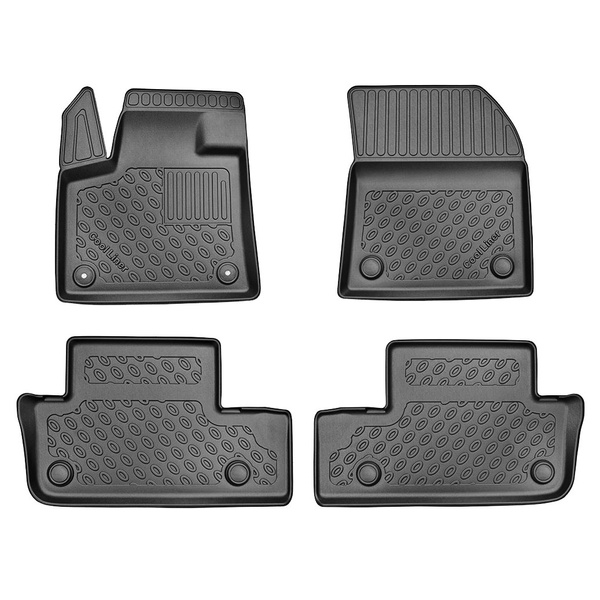 TPE Fußmatten Auto für Peugeot 3008 II Hybrid & Hybrid4 SUV (09.2019-....) - schwarz Automatten Autoteppiche - mit Hi-Fi-System FOCAL