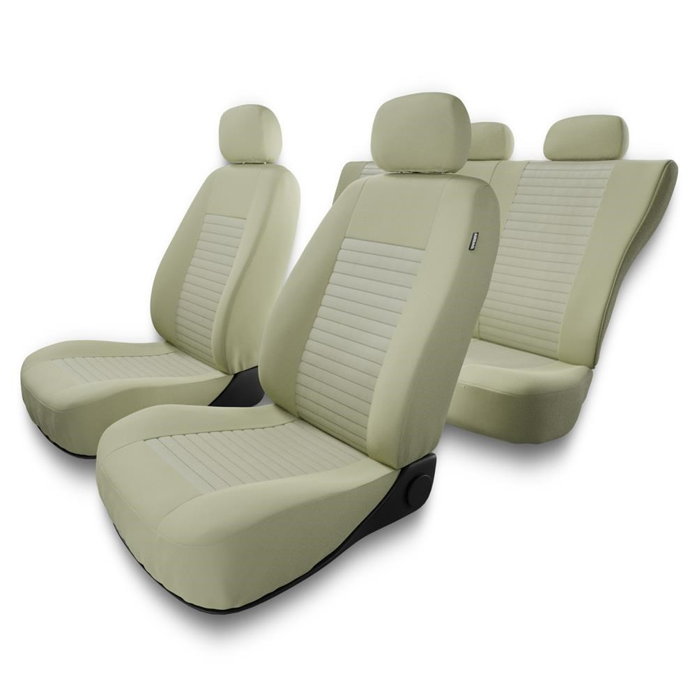 Universal Sitzbezüge Auto für Renault Twingo I, II, III (1993-2019) -  Autositzbezüge Schonbezüge für Autositze - MD-7 Muster 1 (beige)