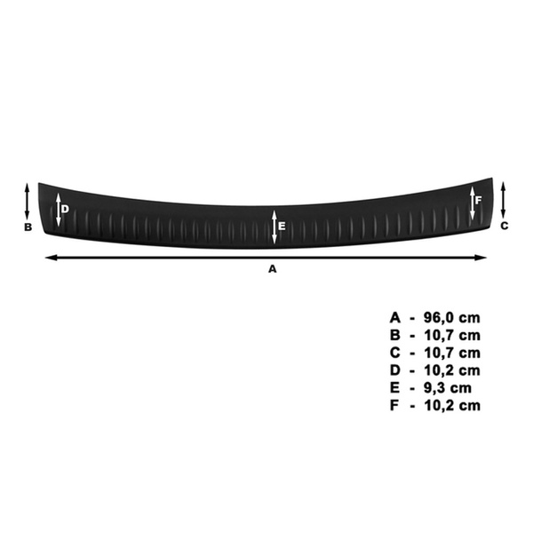 Schwarzer Ladekantenschutz für die hintere Stoßstange Ssangyong Korando SUV (2011-2016)