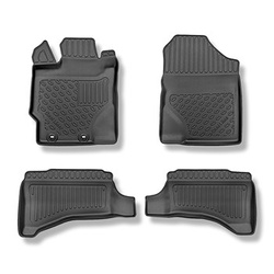 TPE Fußmatten Auto für Toyota Yaris III Hatchback (09.2011-08.2020) - schwarz Automatten Autoteppiche - mit Hybridantrieb