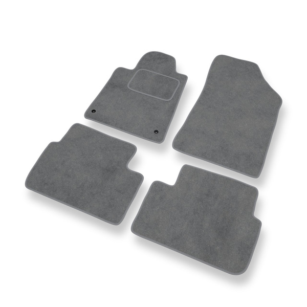 Fußmatten Auto für Peugeot 407 Coupé, Limousine, SW (2004-2011) - Premium Velours graue Automatten Autoteppiche