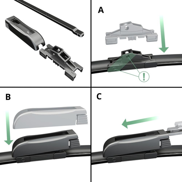 Vordere Scheibenwischer für Dacia Duster II SUV (01.2018-2024) - Wischerblätter Flach
