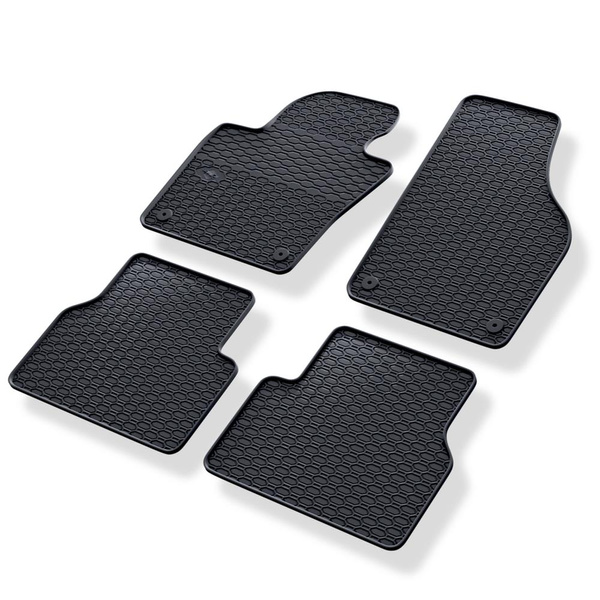 Gummifußmatten Auto für Volkswagen Tiguan I SUV (2007-2015) - Gummimatten Gummi Fußmatten - schwarz - 4 Stk.