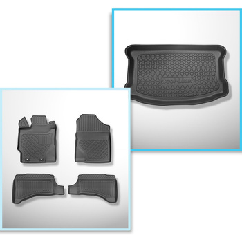 Set Kofferraumschale und angepasste Autoteppiche TPE für: Toyota Yaris III Hatch