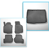 Set Kofferraumschale und angepasste Autoteppiche TPE für: Volkswagen Golf VI Hatchback (09.2008-09.2012) - mit vollem Reserverad und / oder Allrad (4 Motion)
