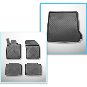 Set Kofferraumschale und angepasste Autoteppiche TPE für: Volvo V90 Kombi, Cross