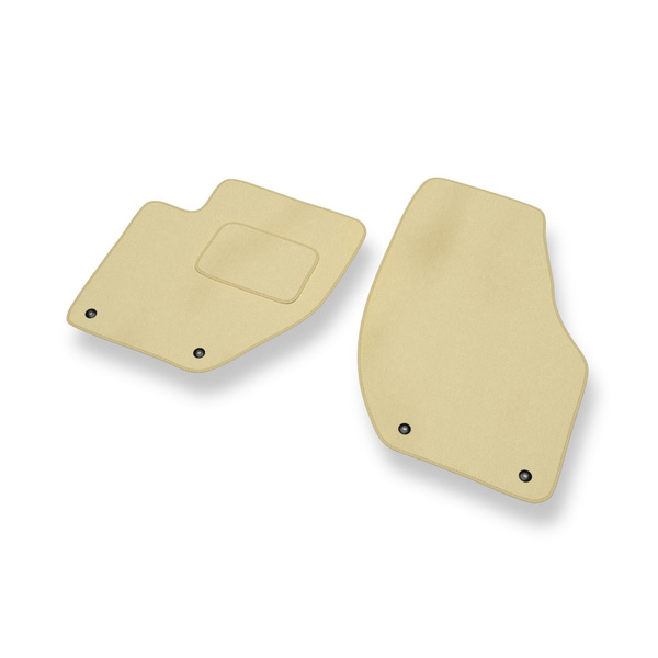 Fußmatten Auto für Volvo V40 II Hatchback (2012-2019) - Premium Velours beige Automatten Autoteppiche