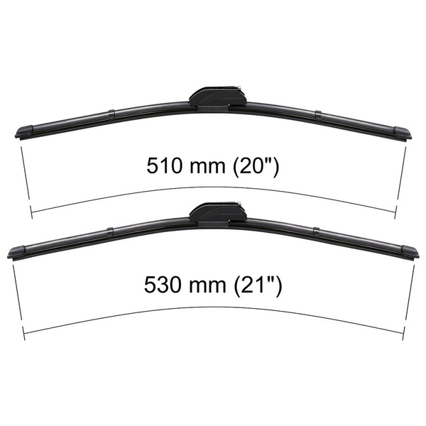 Vordere Scheibenwischer für Volkswagen New Beetle Hatchback, Cabriolet (01.1998-12.2010) - Wischerblätter Flach