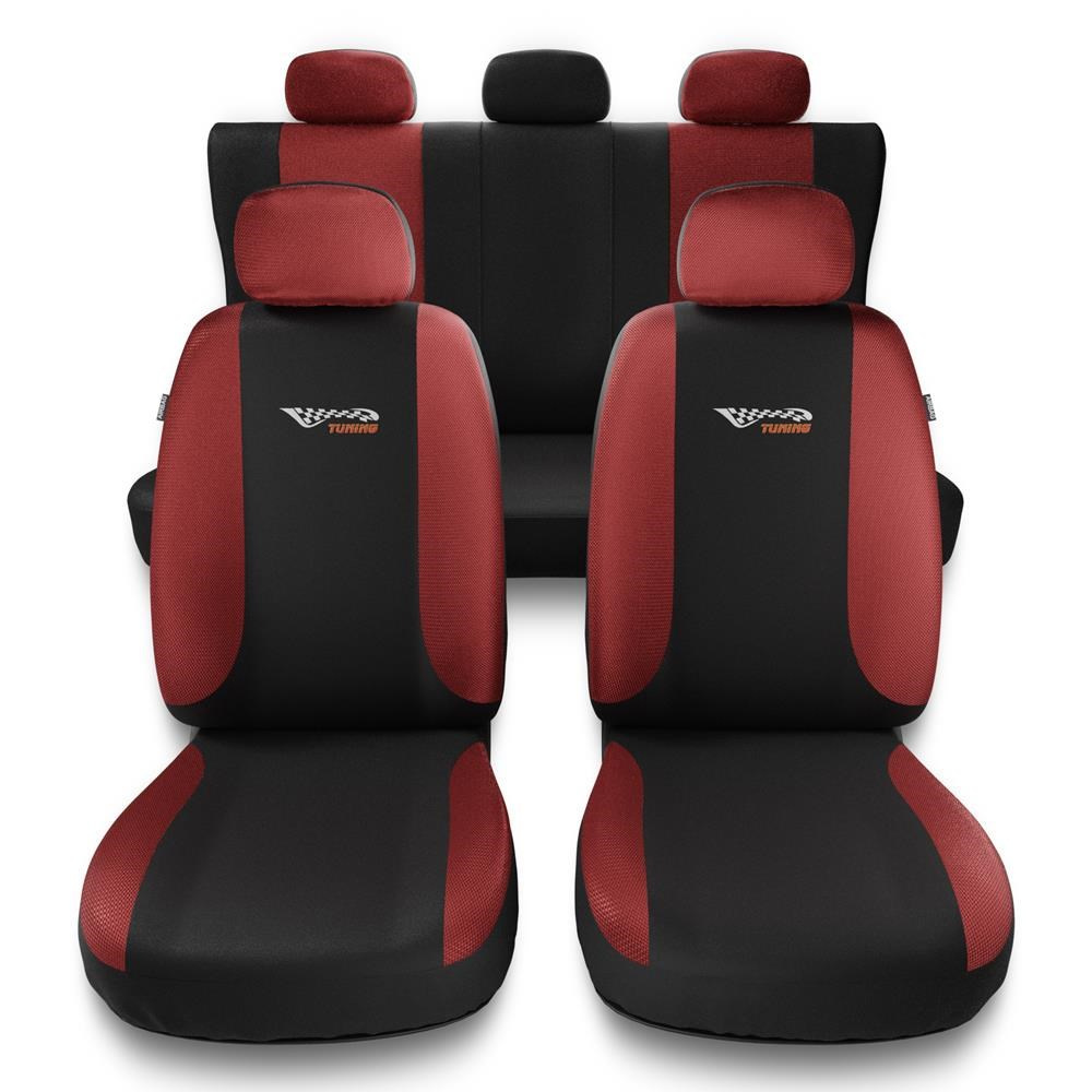 Universal Sitzbezüge Auto für Ford Ka I, II, III (1996-2016) -  Autositzbezüge Schonbezüge für Autositze - TG-RD rot