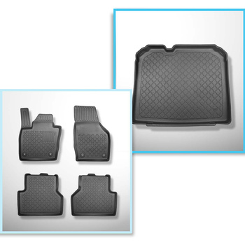 Set Kofferraumschale und angepasste Autoteppiche TPE für: Audi Q3 SUV (08.2011-0