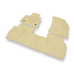 Fußmatten Auto für Peugeot 5008 SUV (2017-2024) 5-Personen - Premium Velours beige Automatten Autoteppiche