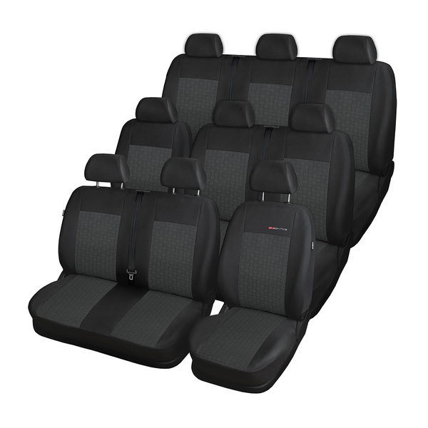 Maßgeschneiderte Sitzbezüge Auto für Renault Trafic III Van (2014-2021) 9 Sitze (nicht geteilte Sitzfläche) - Autositzbezüge Schonbezüge für Autositze - E1