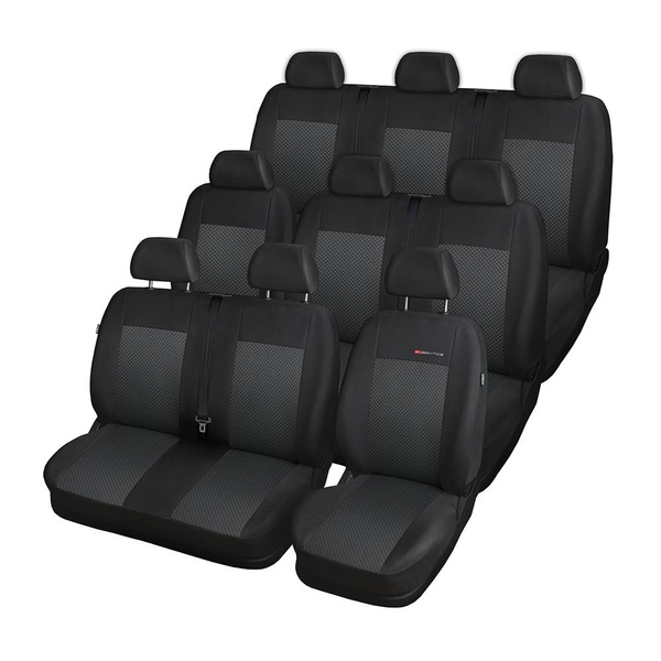 Maßgeschneiderte Sitzbezüge Auto für Volkswagen Transporter T4 BUS Van (1994-2003) - Autositzbezüge Schonbezüge für Autositze - für drei Reihen - E3