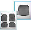 Set Kofferraumschale und angepasste Autoteppiche TPE für: Mazda 3 IV BP Limousine (03.2019-....)