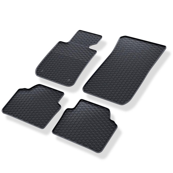 Gummifußmatten Auto für BMW 3er E90, E91 Limousine, Touring (2004-2013) - Gummimatten Gummi Fußmatten - schwarz - 4 Stk.