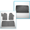 Set Kofferraumschale und angepasste Autoteppiche TPE für: Mercedes-Benz EQV 300 Van (10.2020-....) - lange Version (Radstand 3.200 mm;Autolänge 5.140 mm);hinter der dritten Sitzreihe;ohne geteilten Gepäckraum;ohne 3. Sitzreihe;Vorderteil muss abgeschnitte