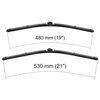 Vordere Scheibenwischer für Volkswagen Polo IV Classic, Hatchback (06.2005-02.2010) - Wischerblätter Flach