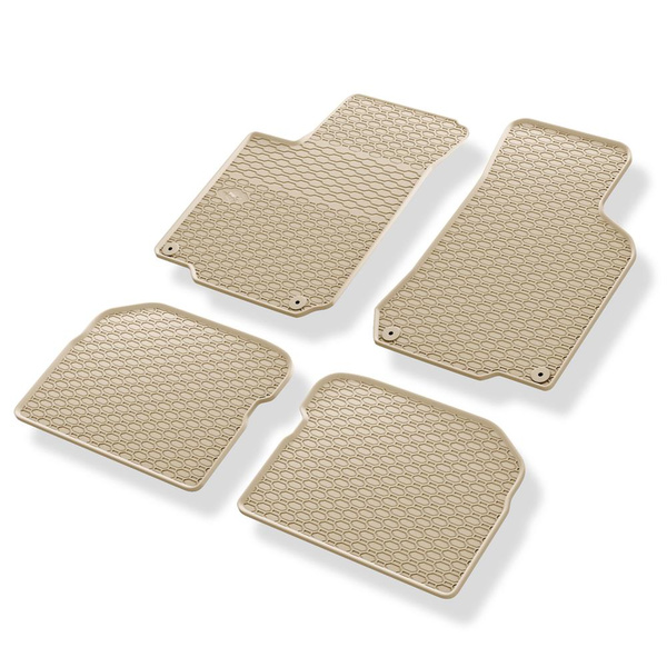 Gummifußmatten Auto für Volkswagen New Beetle Hatchback, Cabriolet (1998-2010) - Gummimatten Gummi Fußmatten - beige - 4 Stk.