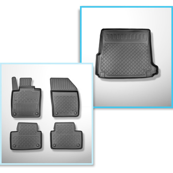 Set Kofferraumschale und angepasste Autoteppiche TPE für: Volvo V60 II Kombi (07