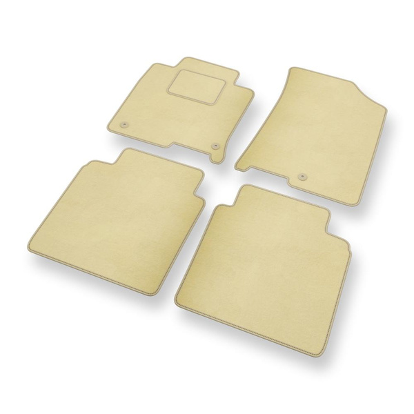 Fußmatten Auto für Kia Optima IV Kombi, Limousine (2015-2019) - Premium Velours beige Automatten Autoteppiche