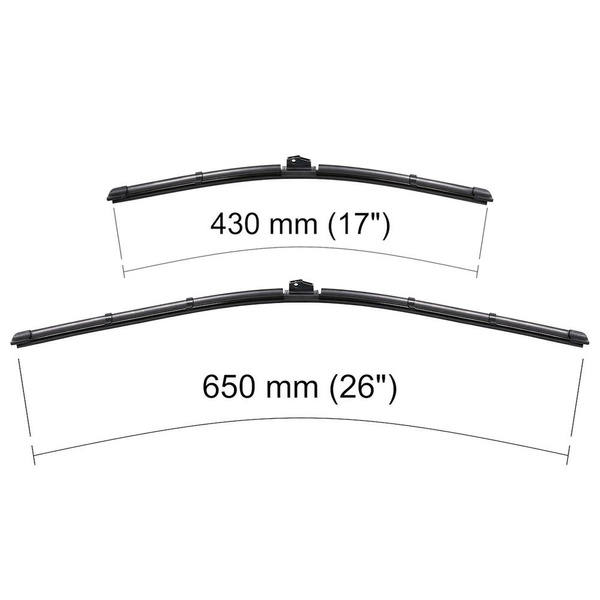 Vordere Scheibenwischer für Ford Focus II Hatchback, Kombi, Limousine (07.2004-12.2011) - Wischerblätter Flach