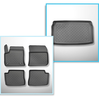 Set Kofferraumschale und angepasste Autoteppiche TPE für: Opel Mokka-e SUV (02.2