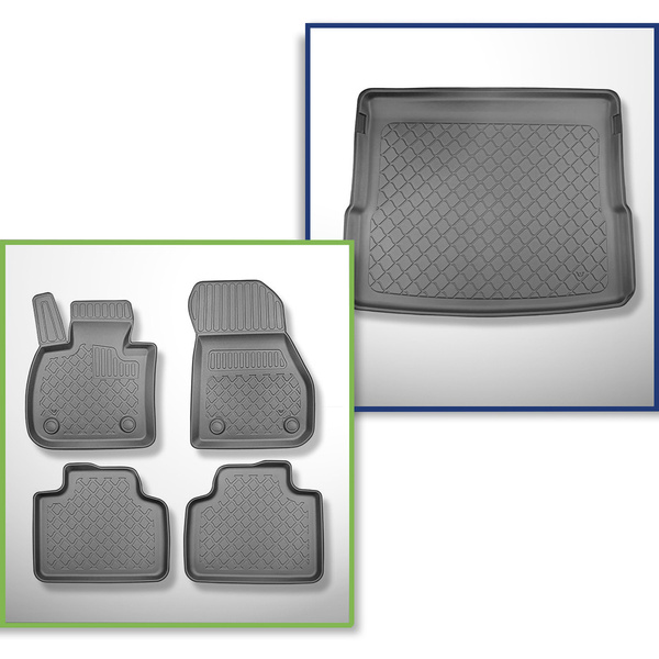 Set Kofferraumschale und angepasste Autoteppiche TPE für: BMW X1 F48 Plug-in Hybrid SAV (03.2020-09.2022)