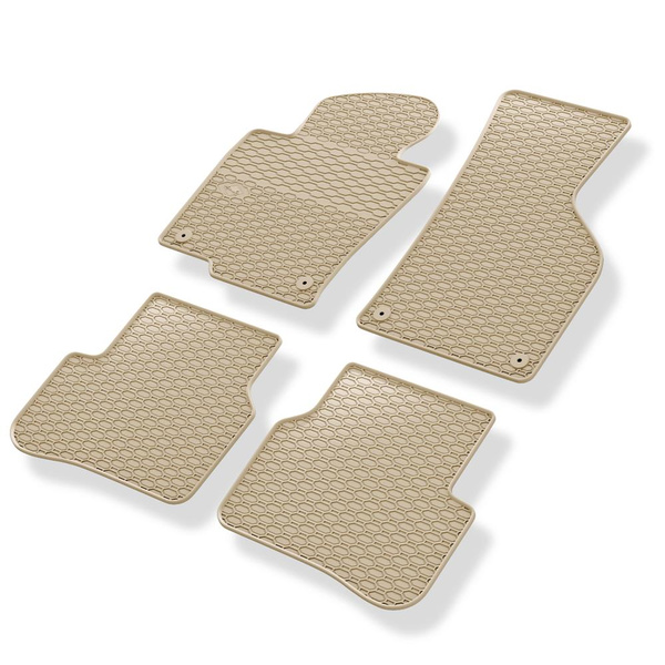 Gummifußmatten Auto für Volkswagen Passat B6 Limousine, Variant (2005-2010) - Gummimatten Gummi Fußmatten - beige - 4 Stk.
