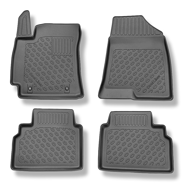 TPE Fußmatten Auto für Hyundai Kona II SUV (04.2023-....) - schwarz Automatten Autoteppiche - nicht für die elektrische Version; auch mit Hybridantrieb