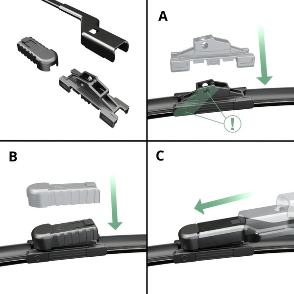 Vordere Scheibenwischer für Jaguar XE Limousine (06.2015-....) - Wischerblätter Flach