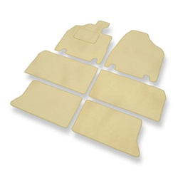 Fußmatten Auto für Kia Carnival II MPV (2006-2010) - Premium Velours beige Automatten Autoteppiche