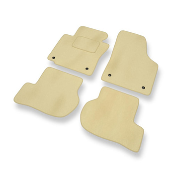 Fußmatten Auto für Seat Leon II Hatchback (2005-2012) - Premium Velours beige Au